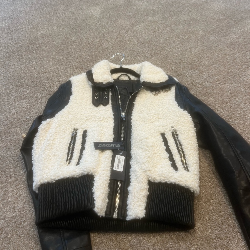 Blank NYC Black and Cream Bomber Jacket